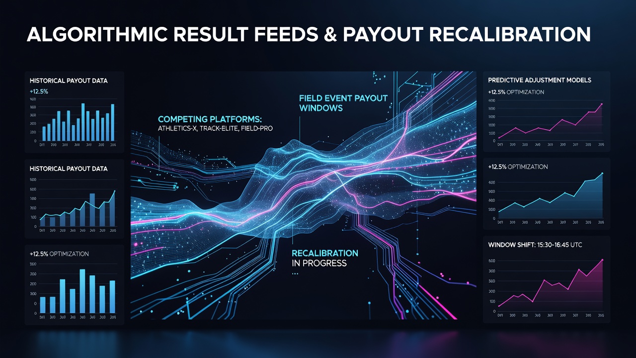 Algorithmic systems processing field event results in real time on athletics betting platforms
