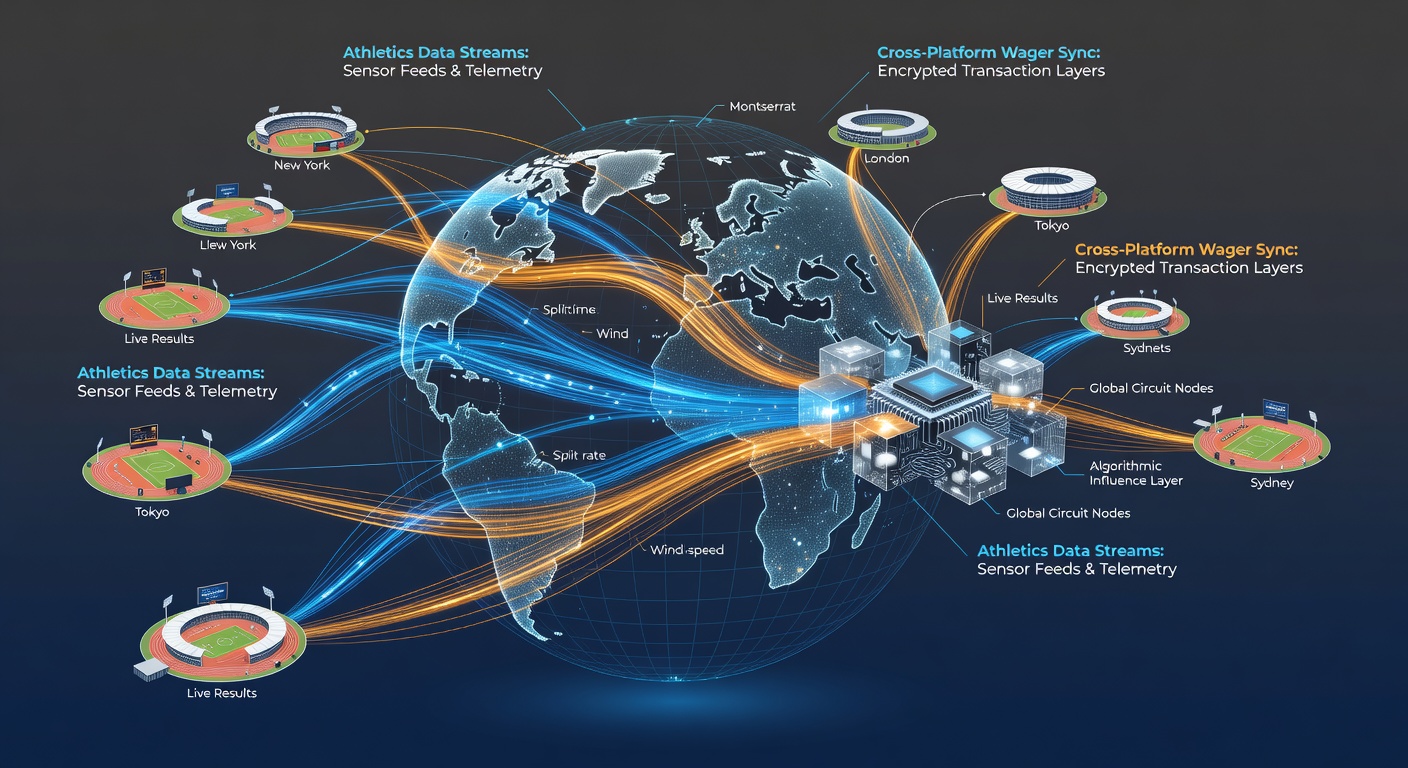 Athletics timing systems feeding real-time data into global betting networks during a major track meet