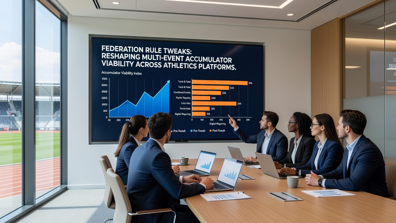 Digital betting interface displaying adjusted accumulator options for combined athletics events following federation updates