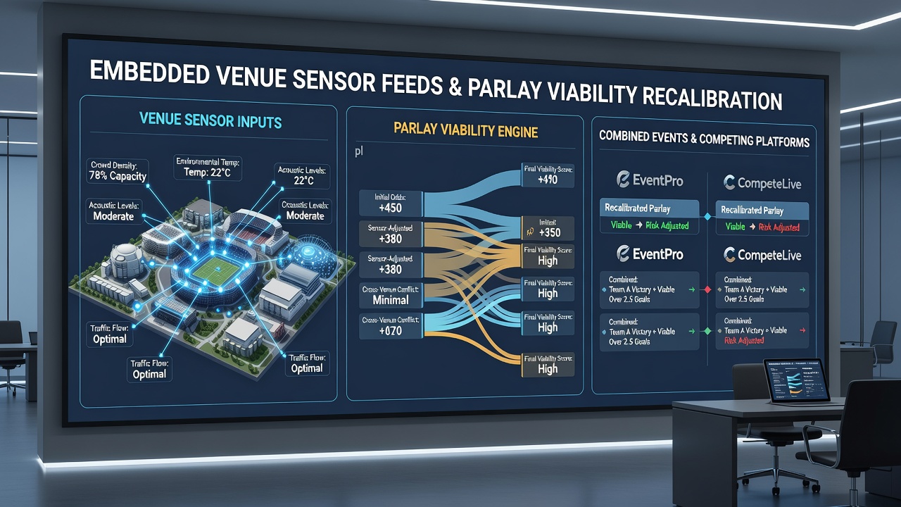 Dashboard view showing synchronized sensor data streams influencing accumulator calculations on competing betting platforms