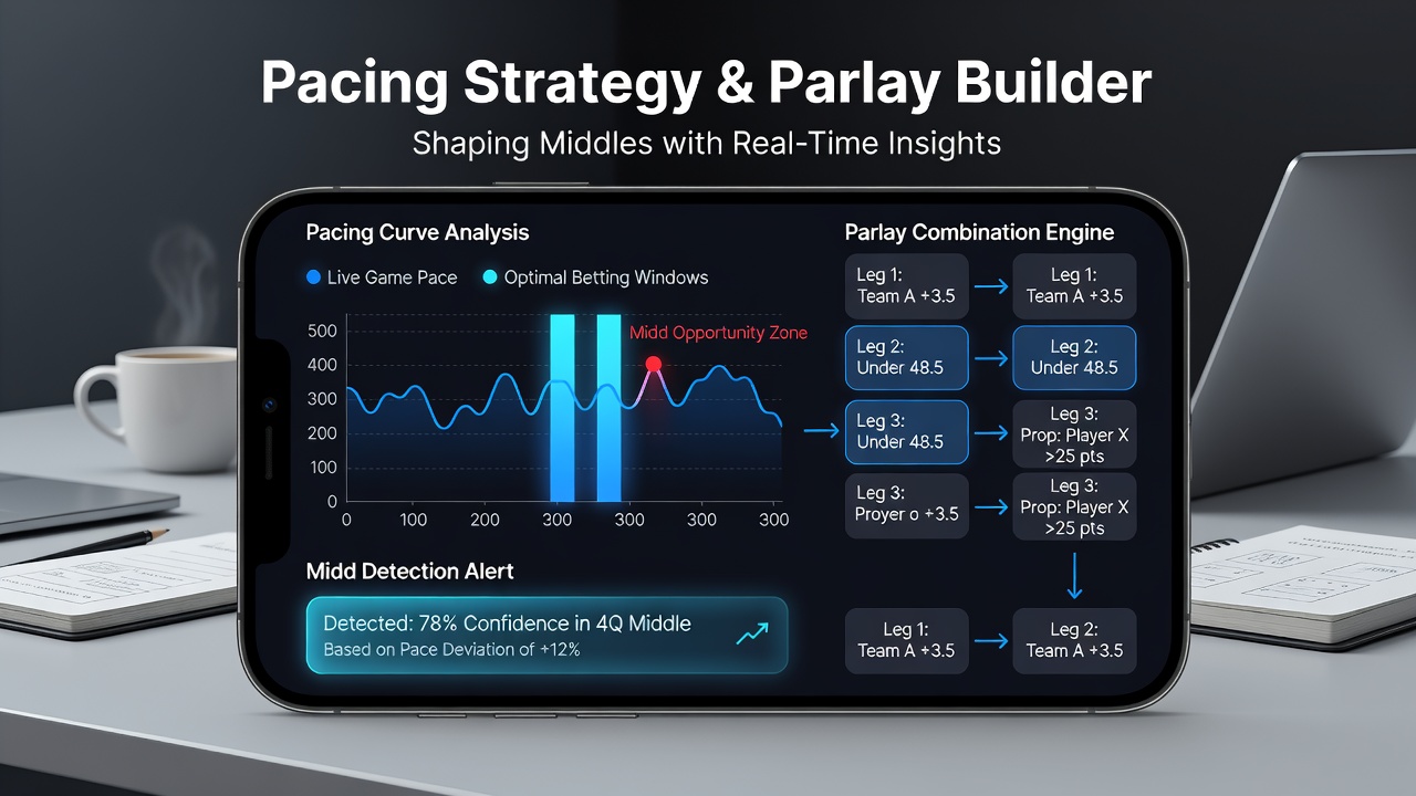 Comparison screen showing pacing visualizations from two different wagering apps side by side with parlay odds panels