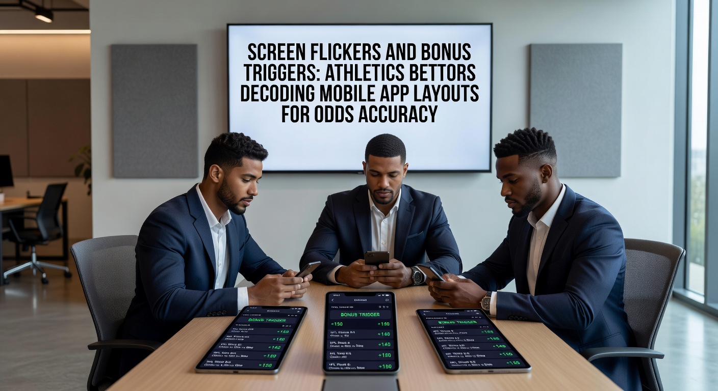 Close-up view of mobile betting app showing odds grids and bonus sections during an athletics competition