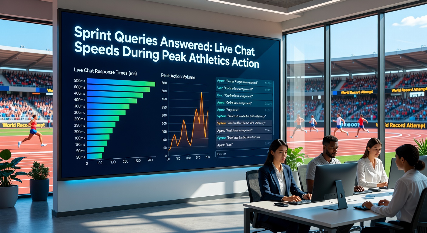 Graph illustrating live chat response time spikes during a 100m sprint final, with bars comparing top betting sites' performance under peak traffic