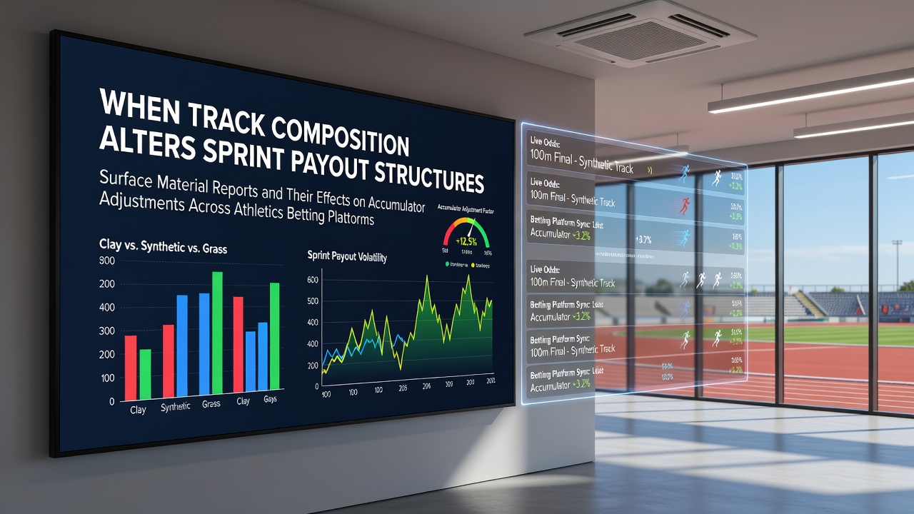 Detailed view of various athletics track surfaces including synthetic rubber and Mondo materials used in professional sprint events